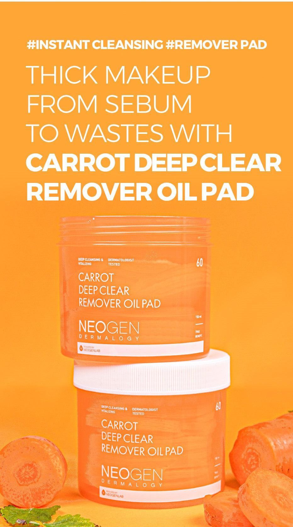 DERMALOGY CARROT DEEP CLEAR OIL PAD 150ML (60 PADS)