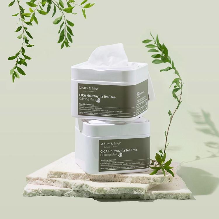 [Mary&May] Mascarilla Calmante CICA Houttuynia Tea Tree 30 unidades/400 g
