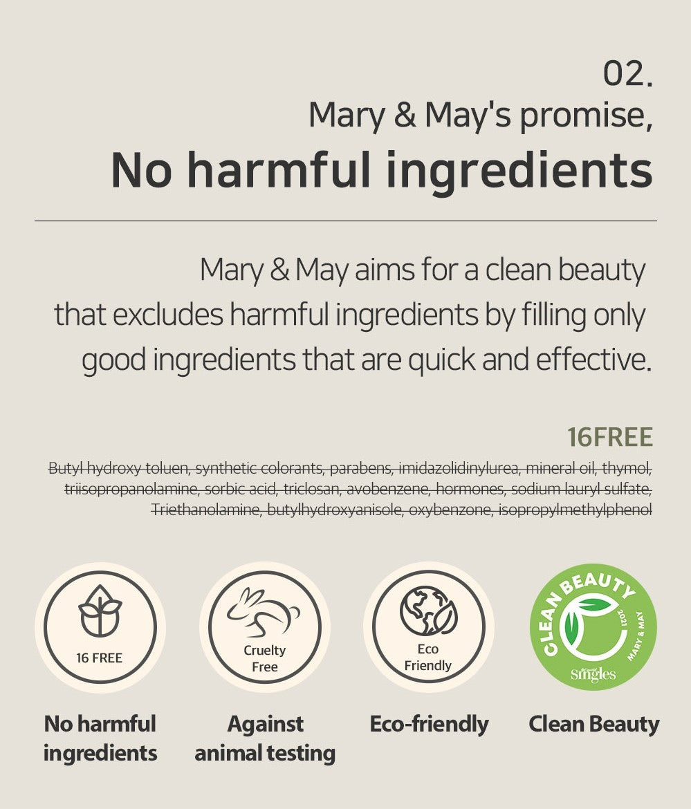 [Mary&May] Mascarilla Calmante CICA Houttuynia Tea Tree 30 unidades/400 g