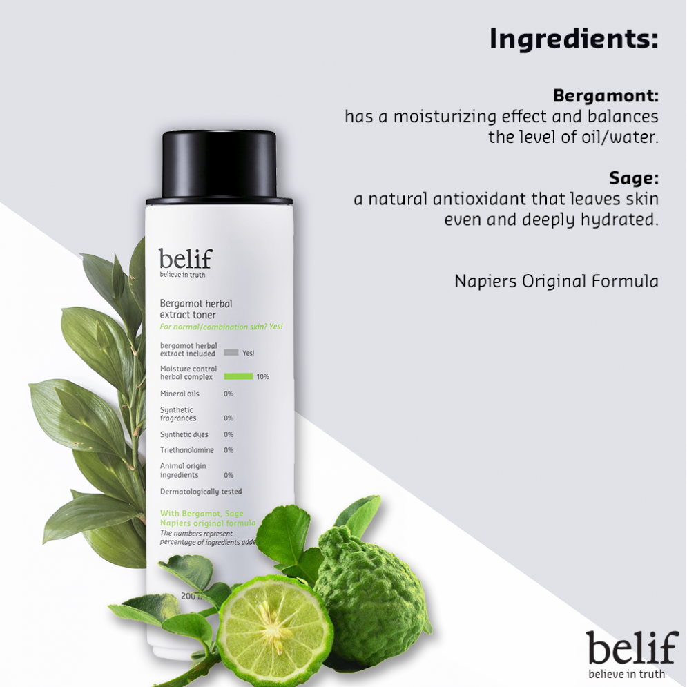Bergamot herbal extract toner 200 ml