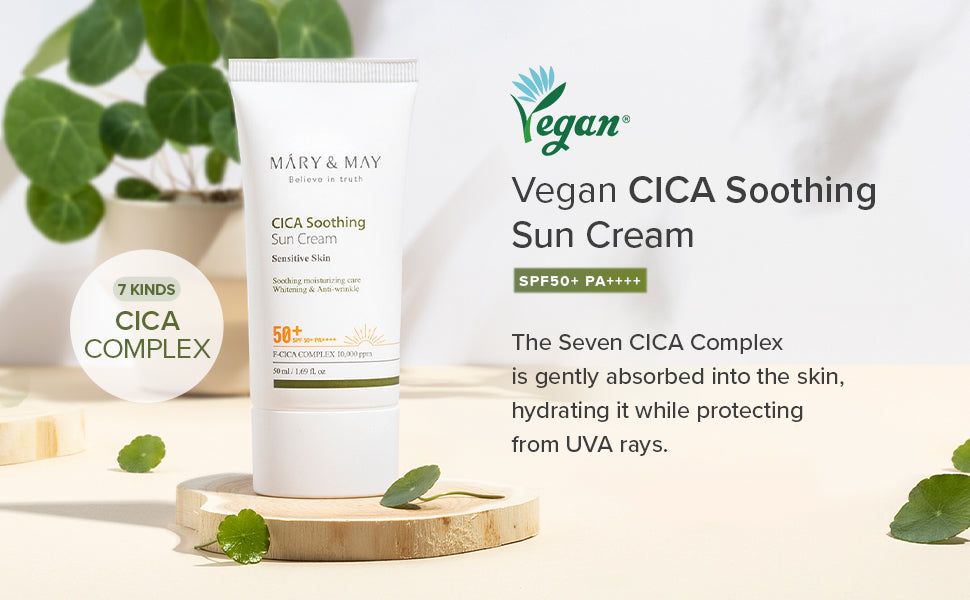 [Mary&May] CICA Soothing Sun Cream + Low pH Hyaluronic Gel Cleanser