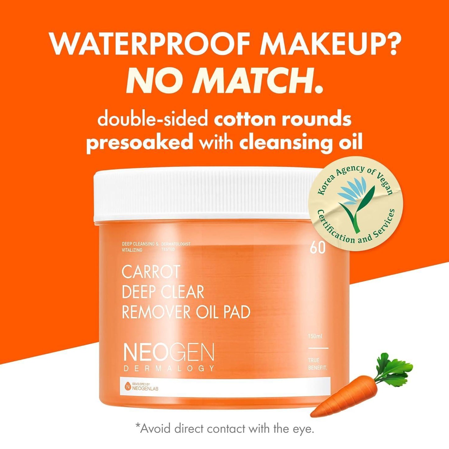 DERMALOGY CARROT DEEP CLEAR OIL PAD 150ML (60 PADS)