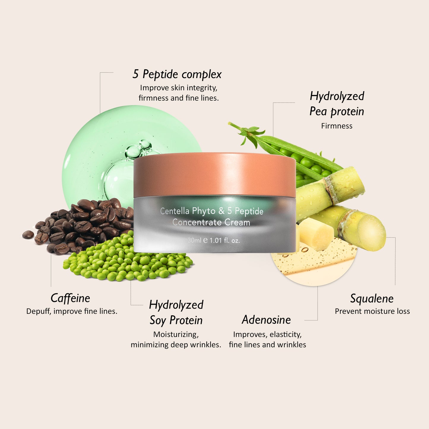 Centella Phyto & 5 Peptide Concentrate Cream 30ml + Refill 30ml