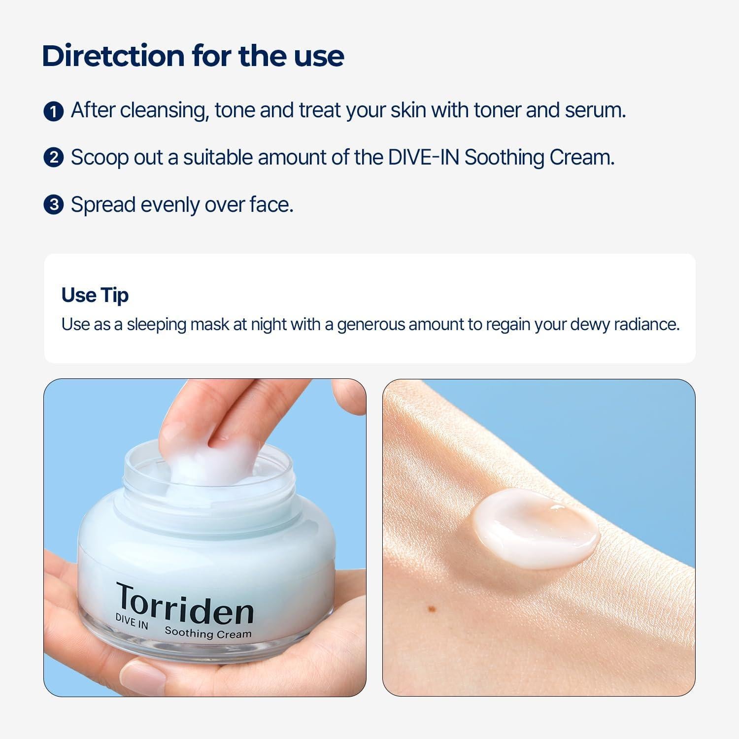 DIVE IN Low Molecular Hyaluronic Acid Soothing Cream 100ml