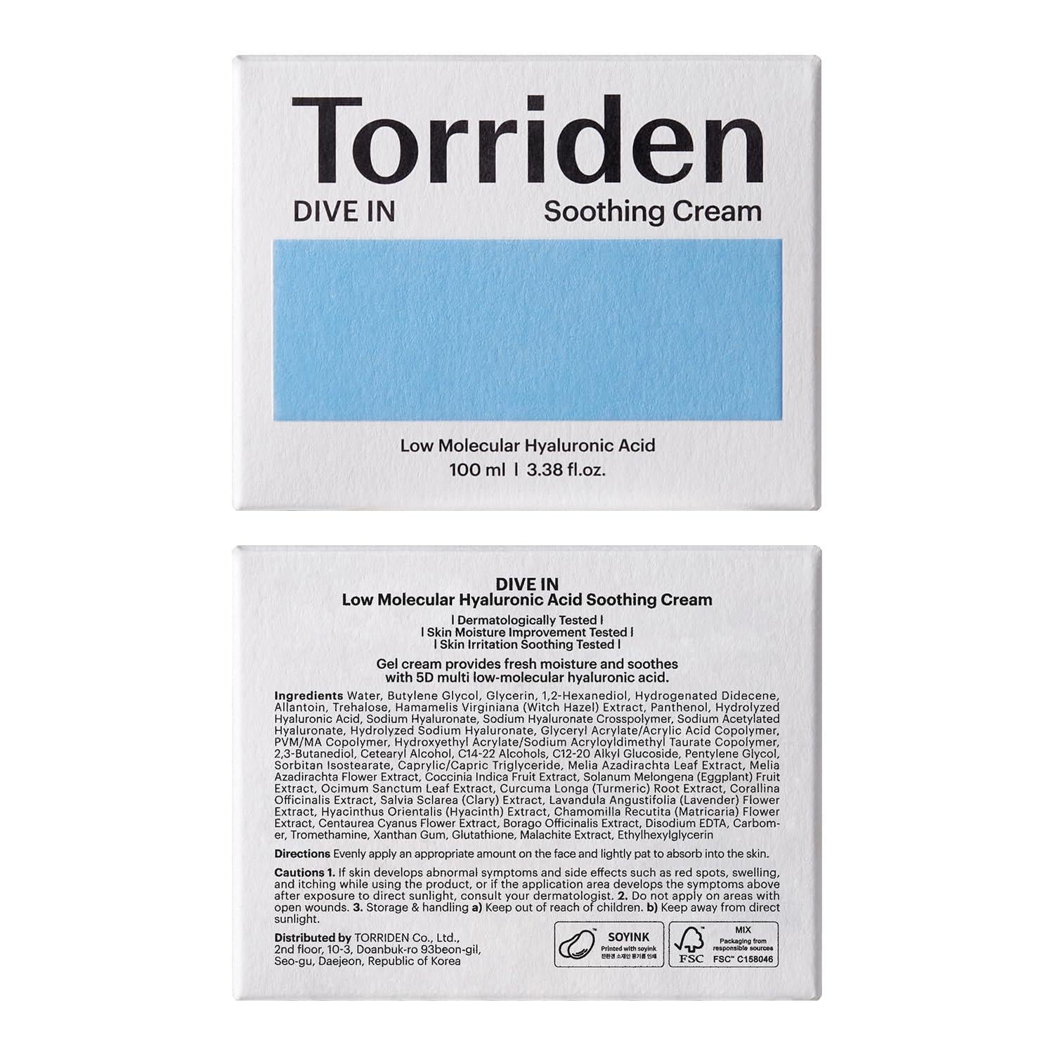 DIVE IN Low Molecular Hyaluronic Acid Soothing Cream 100ml
