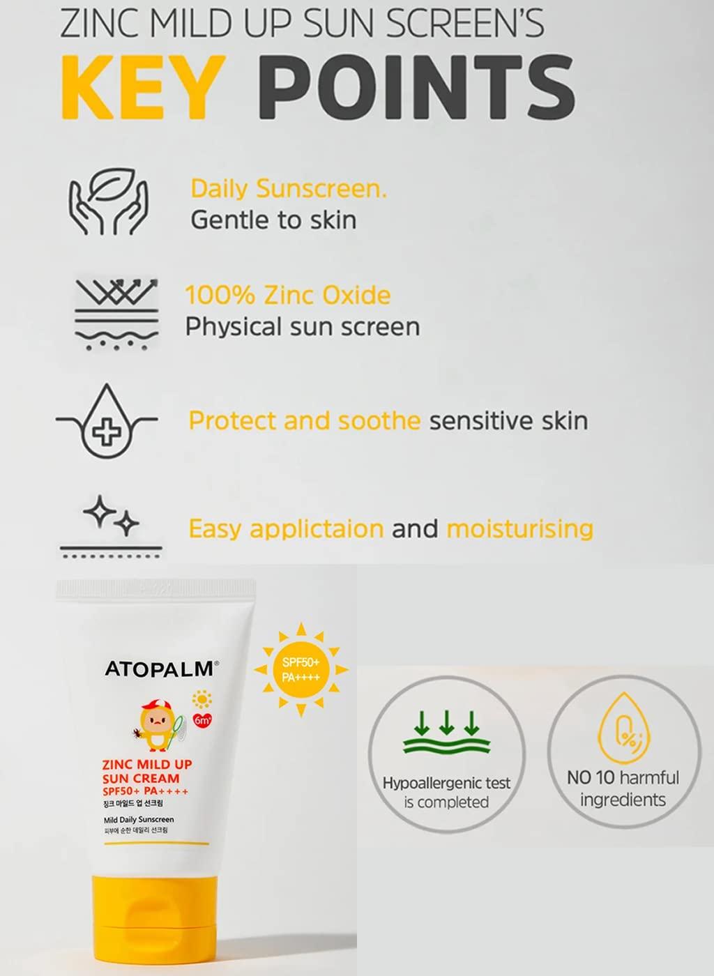 Zinc Mild Up Sun Cream SPF50+ PA++++ 65g