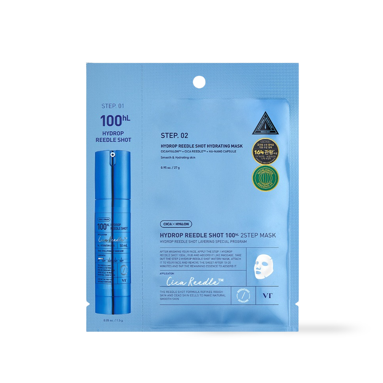 [VT Cosmetics] HYDROP Reedles Shot 100hL 2 STEP MASKE