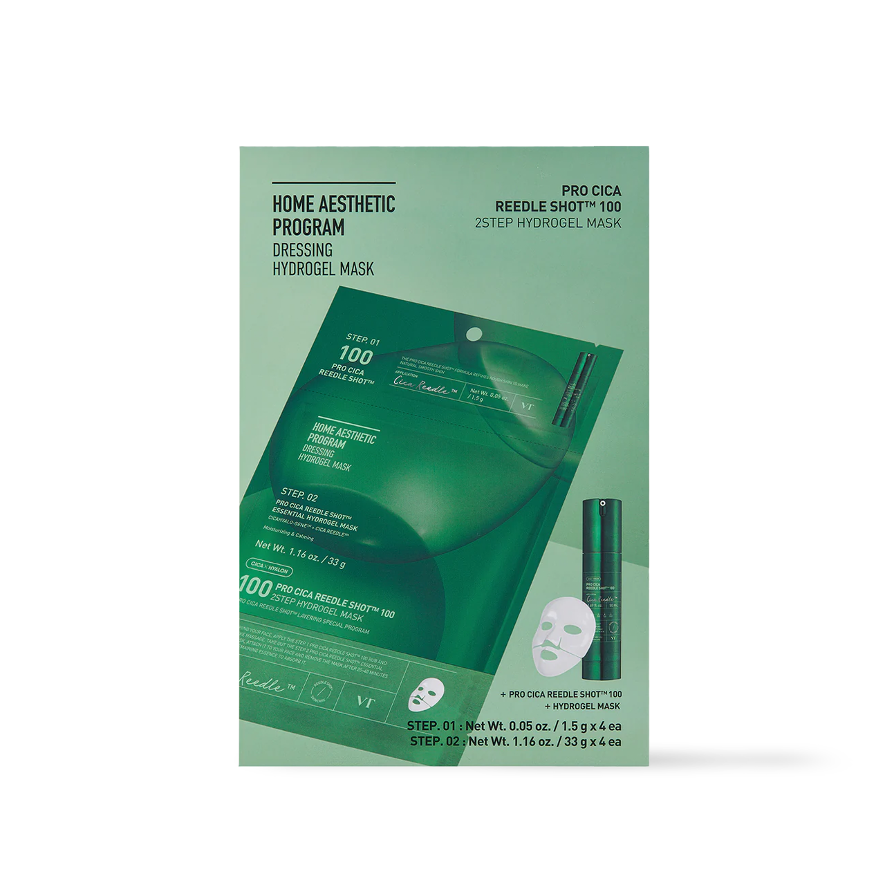 PRO CICA Reedle Shot 100 2STEP Hydrogel Mask 4ea
