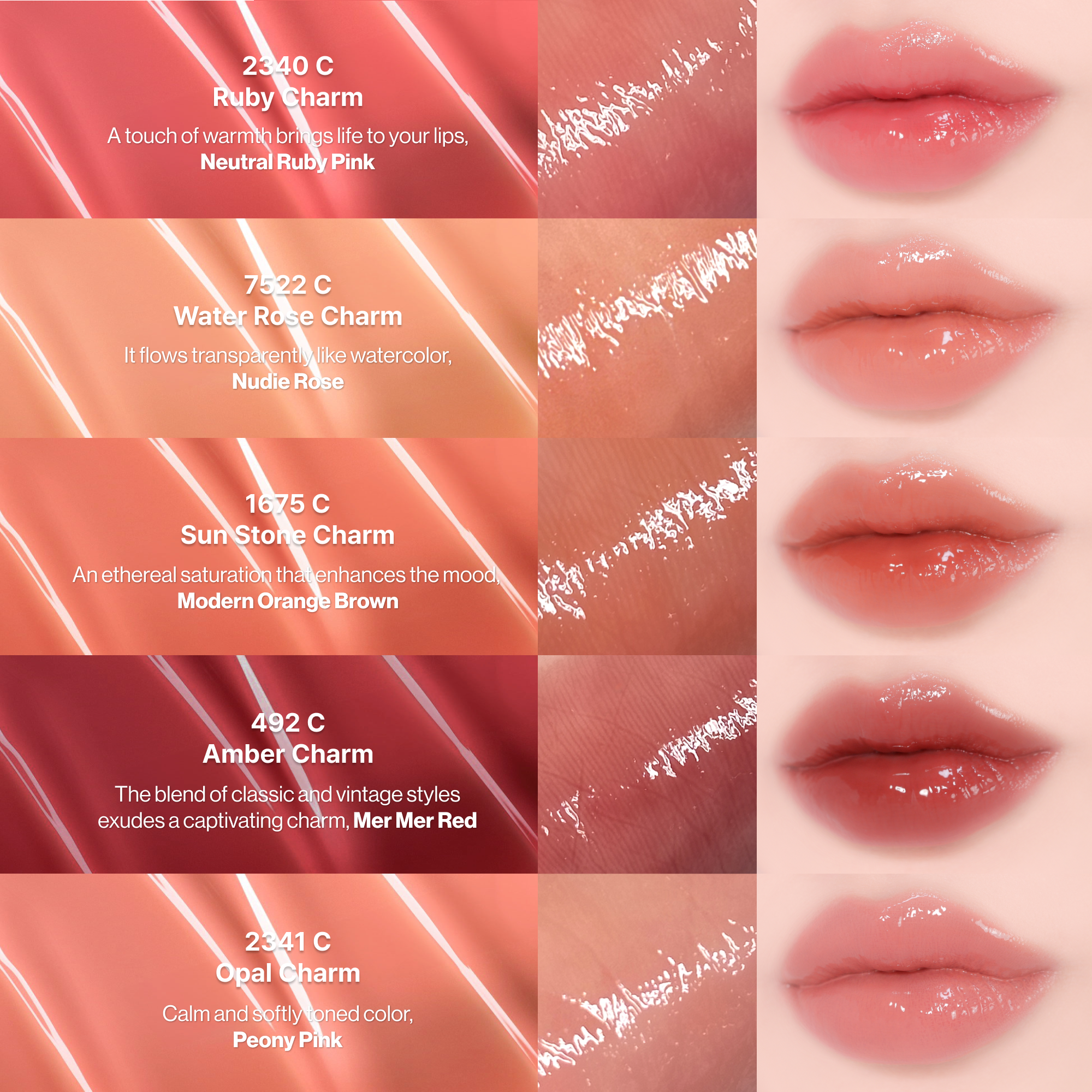 CHARM TINT Glossy Gel Line - 10 Colors
