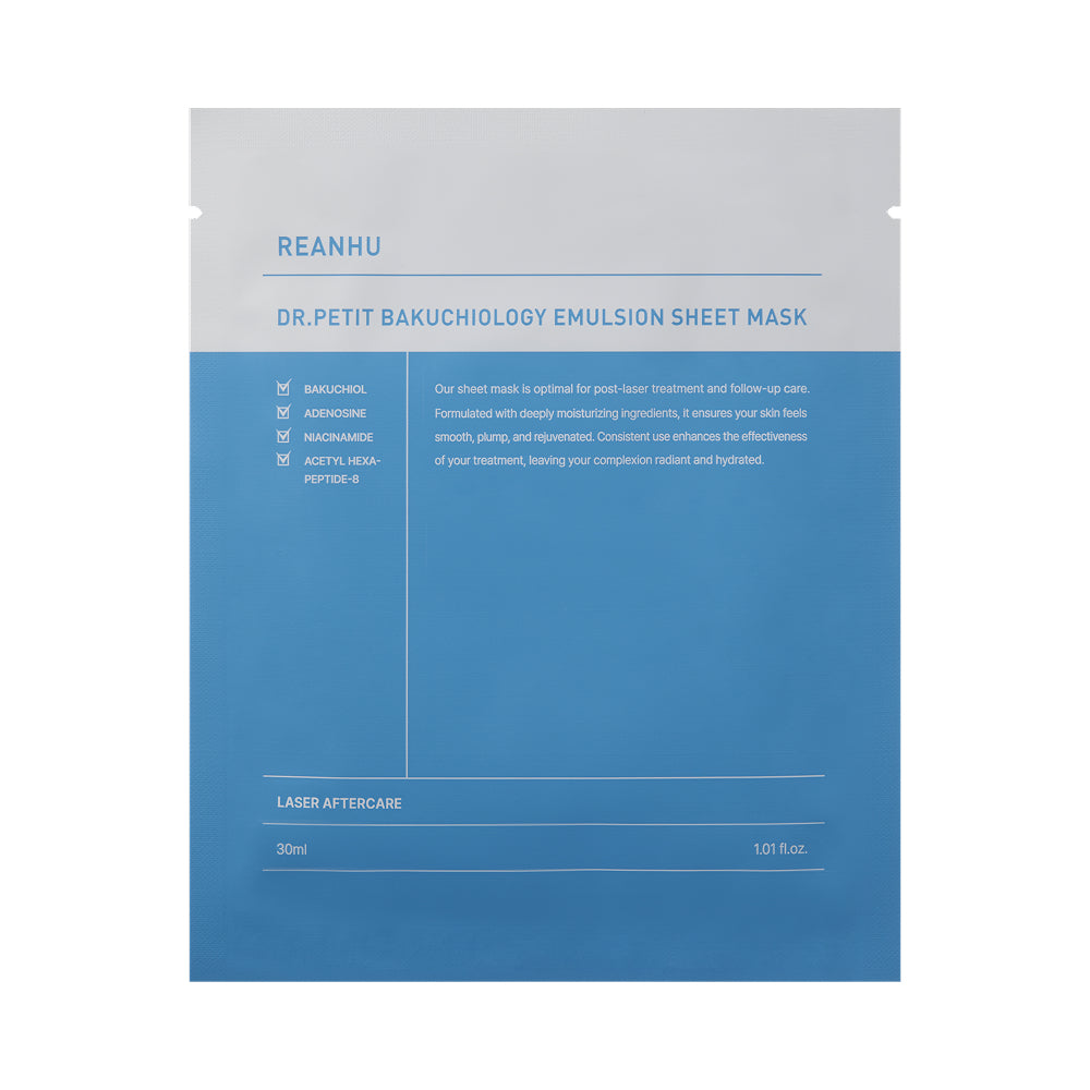 Reanhu Bakuchiol Emulsion Sheet Mask 30ml - 3 Size